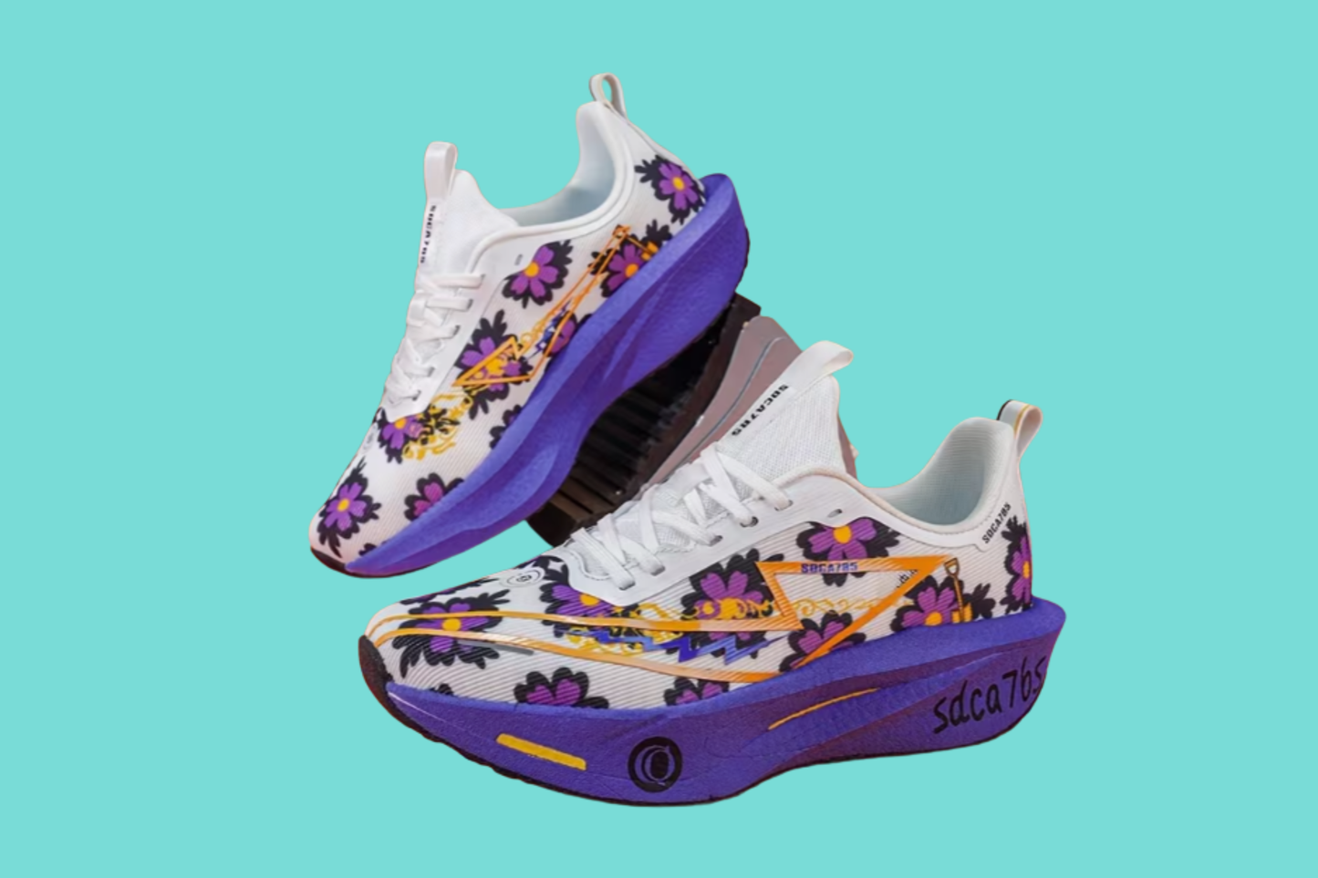 V3 White Purple Running Shoe