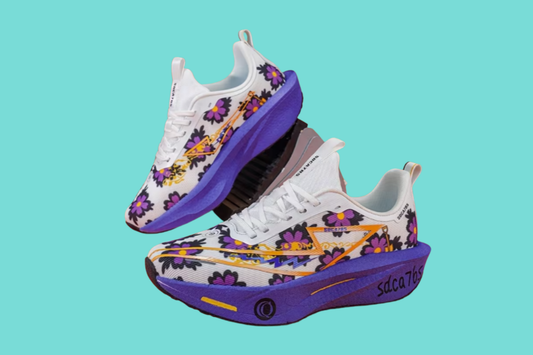 V3 White Purple Running Shoe